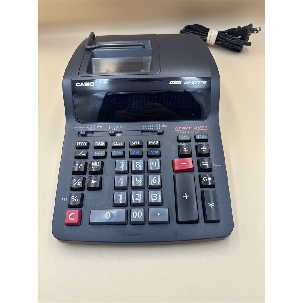 Casio DR-210TM Heavy-Duty 12-Digit Desktop Printing Calculator